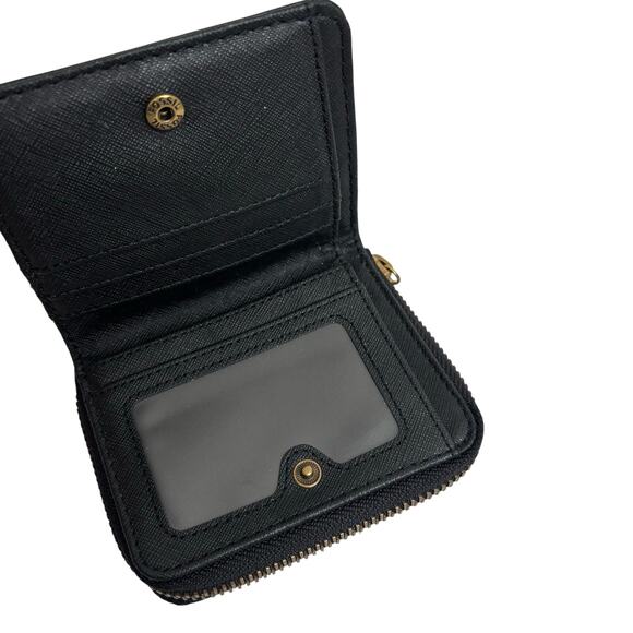 Fossil Jori Bifold Black Zip Around Mini Wallet Card Holder - Picture 5 of 5